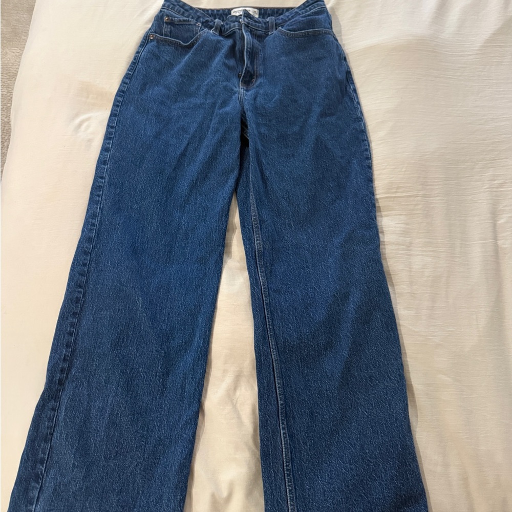 90s relaxed Jean high rise curve love Abercrombie & Fitch Dark Blue Flare Jeans